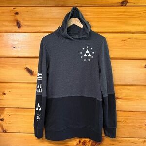 Ninth Hall Men's Gray and Black Long Sleeve Small Graphic Hoodie